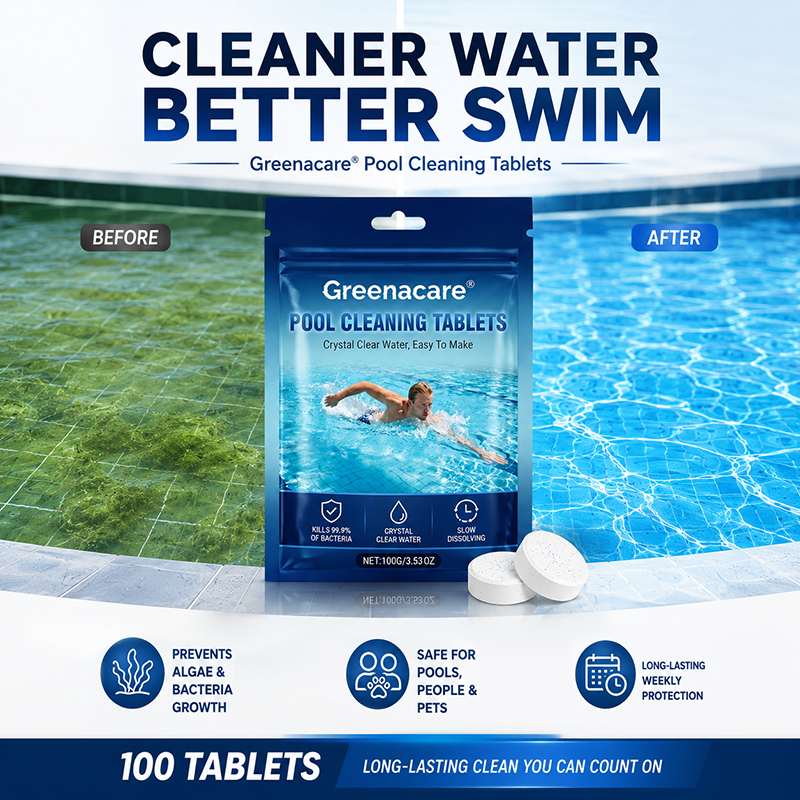 💥Hot Sale🏊‍♂️Greenacare® 2026 Next-Gen Pool Cleaning Tablets for Crystal Clear Water