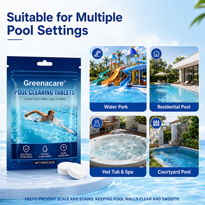💥Hot Sale🏊‍♂️Greenacare® 2026 Next-Gen Pool Cleaning Tablets for Crystal Clear Water